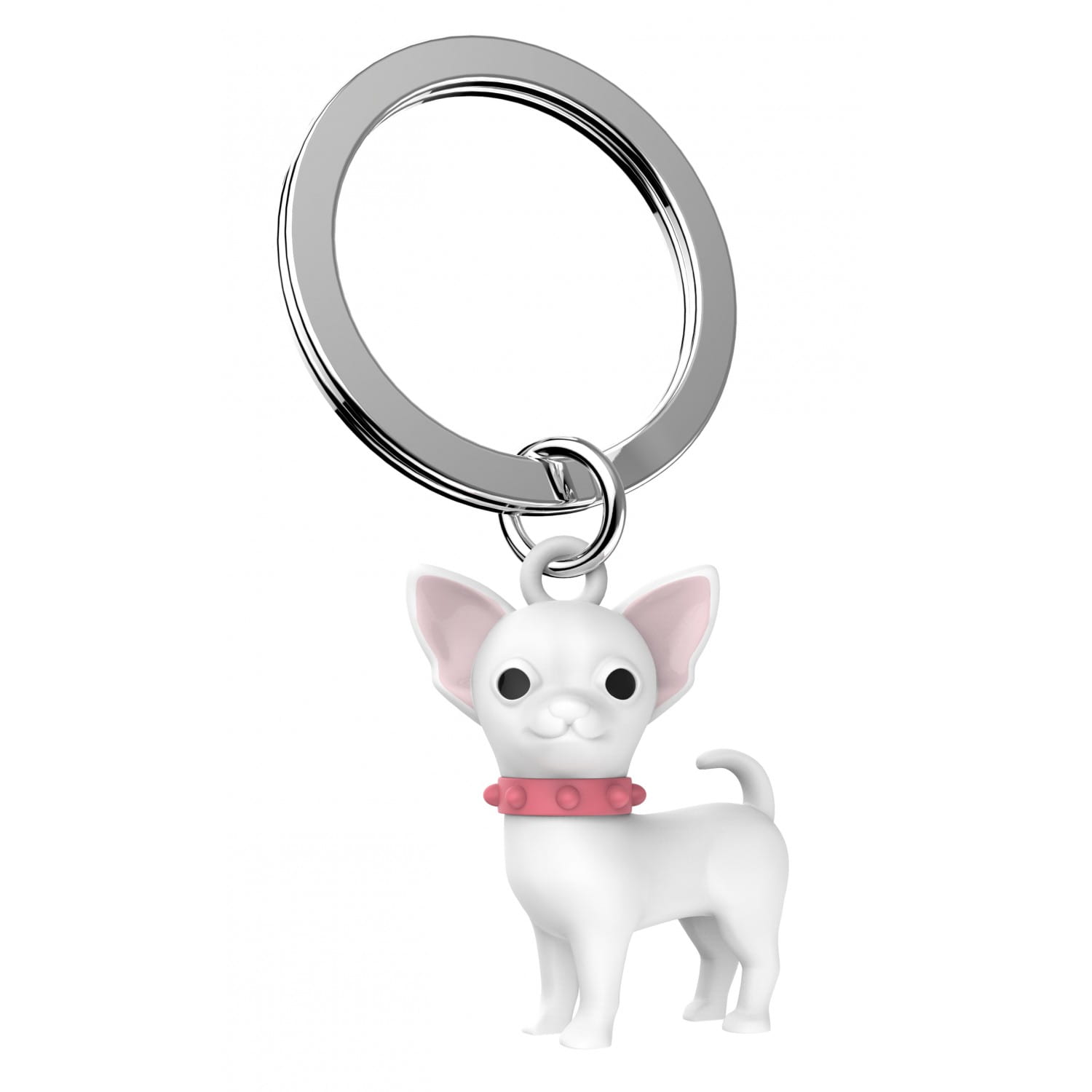 Metalmorphose White Chihuahua dog keyring - Quest Gifts Ltd